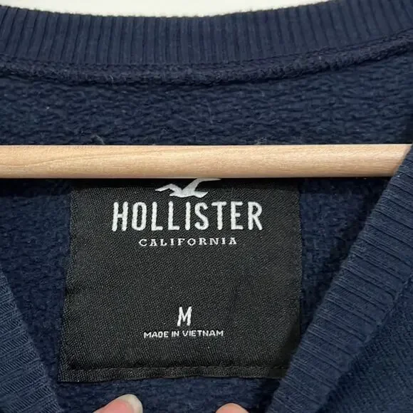 Hollister Navy Blue Crop Crew Neck Sweatshirt - Picture 4 of 6